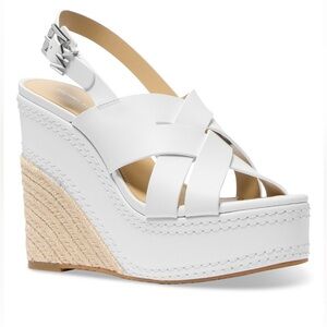 Michael Kors Nora Wedge Leather Sandals